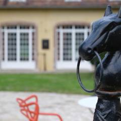 La cour d’honneur (pilier de longe à tête de cheval)