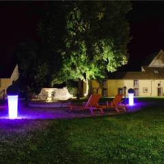 Féérie nocturne dans la cour d’honneur.